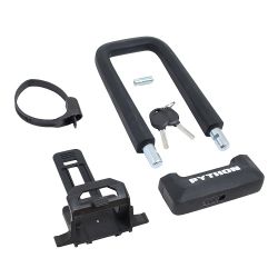 Замок навесной всепогодный АВАНГАРД ПИТОН 626 ЧЕРНЫЙ с креплением на раму (силикон)