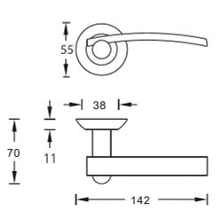 Ручка дверная ARCHIE S010 L22 (золото)