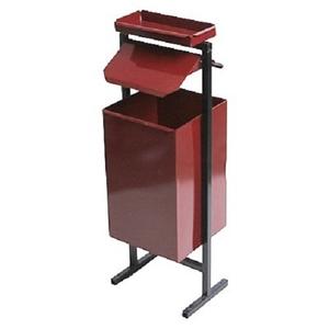 Урна квадратная с пепельницей (бордовая)