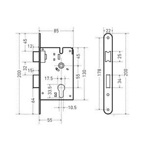 Замок врезной АЛЛЮР ЗВ4-132 CP хром