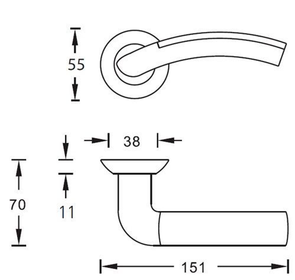 Ручка дверная ARCHIE S010 59II (мат. золото)