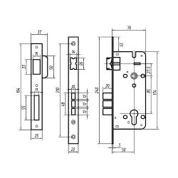 Корпус замка PALLADIUM 185-3 хром