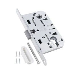 Замок межкомнатный под цилиндр AGB MEDIANA POLARIS B06103.50.91.567 (белый) /40711/