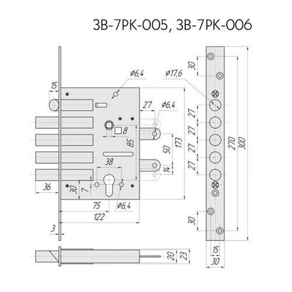 Корпус замка КРИТ-М ЗВ-7РК-005 Лб золото