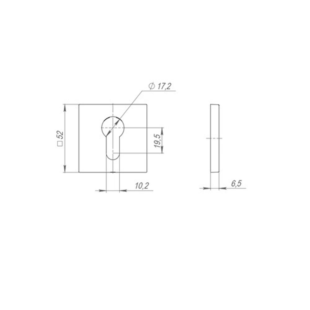 Накладка под цилиндр AJAX ET JS CP-8 хром /48269/