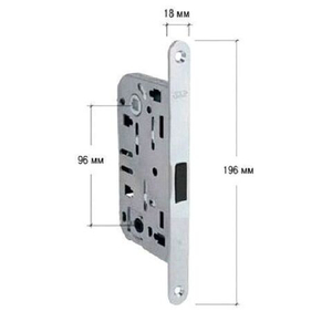 Замок межкомнатный AGB WC MEDIANA POLARIS B06102.50.93.640 (черный) (скин) /60155/