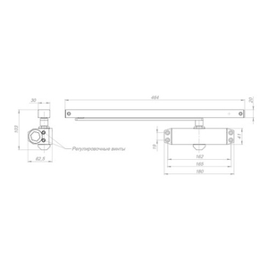 Доводчик дверной AJAX DCTR40-100 slide BL черный /57967/