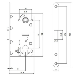 Замок врезной магнитный Code Deco 5300-MC-WM белый матовый