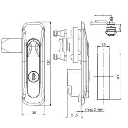 Замок-ручка 008 черный