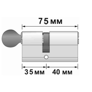 Цилиндровый механизм с вертушкой APECS Premier RT-75 (40/35C)-C NI никель