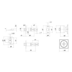 Ручка защелка PUNTO DK772 SN-PS (без./фик.) никель /58409/