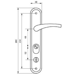 Ручка сплошная ML левая ЗАМКОФФ