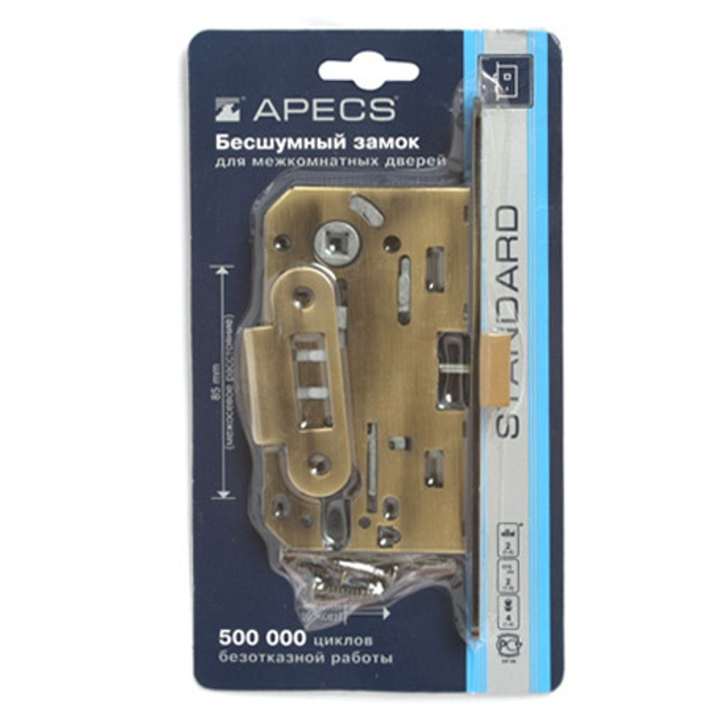 Замок врезной APECS 5300-P AB бронза