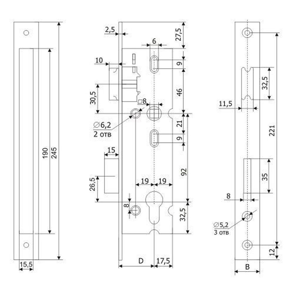 Замок врезной ГАРДИАН 45.11.24 /35339/