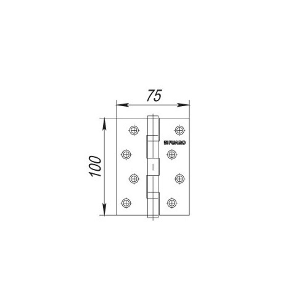 Петля дверная универсальная FUARO 2BB 100x75x2,5 AC медь /18893/ (1 шт)
