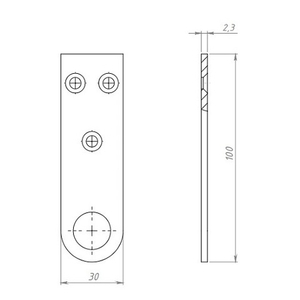 Пробой-ушко прямое КУНГУР 30х100 цинк (1шт)