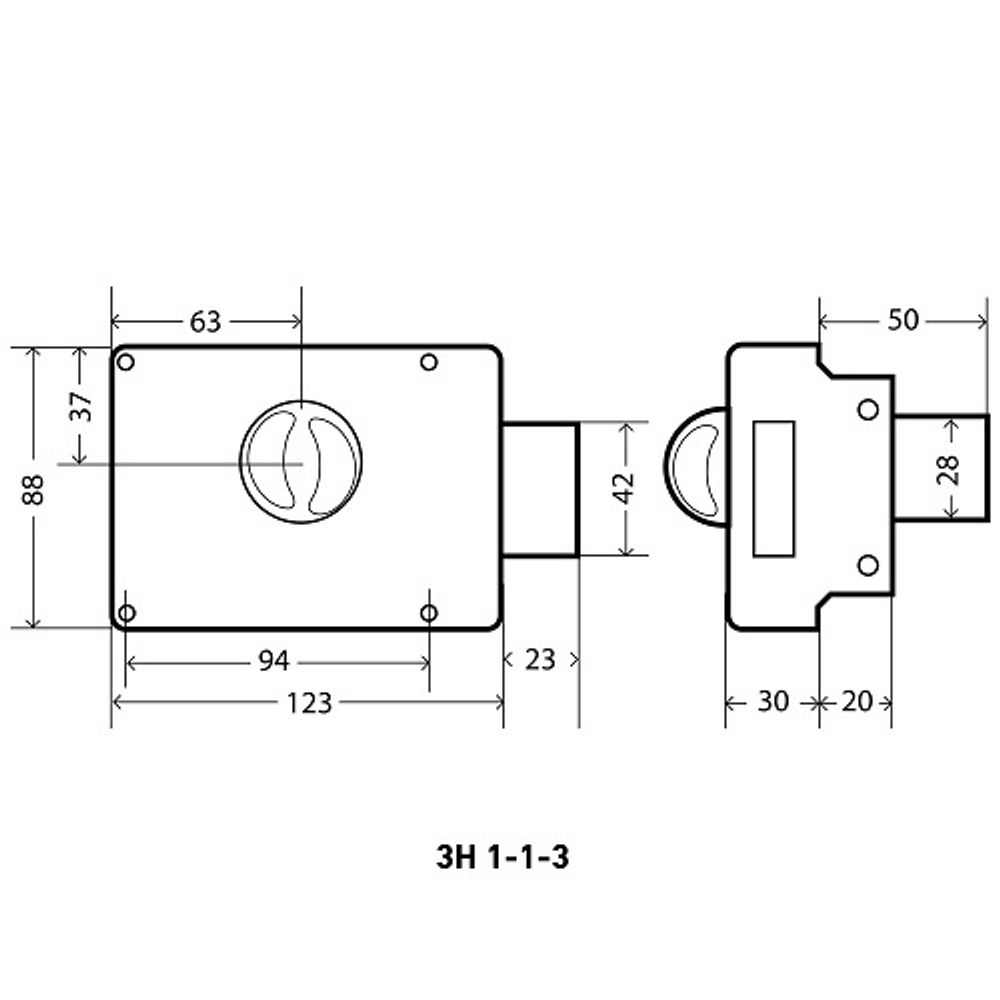 Замок накладной АЛЛЮР ЗН1-1-3