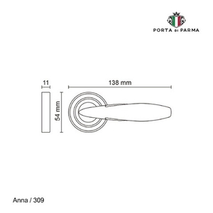 Ручка раздельная PORTA DI PARMA Anna PVD золото