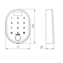 Кодовая панель ARMADILLO с отпечатком пальца CD.B RT01.02 BL черный /43337/