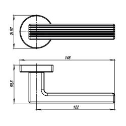 Ручка раздельная ARMADILLO LINE URB6 BL-26 черный /42859/