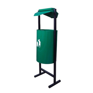 Урна круглая с пепельницей (зеленая)