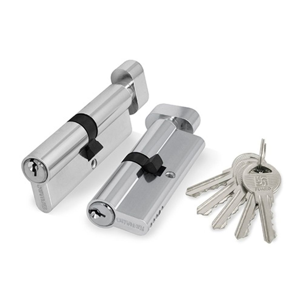 Цилиндровый механизм с вертушкой FUARO 100 ZM 80 (30+10+40) CP хром 5 кл. /37067/