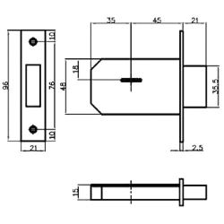Замок врезной ЗВ 955 сувальдный
