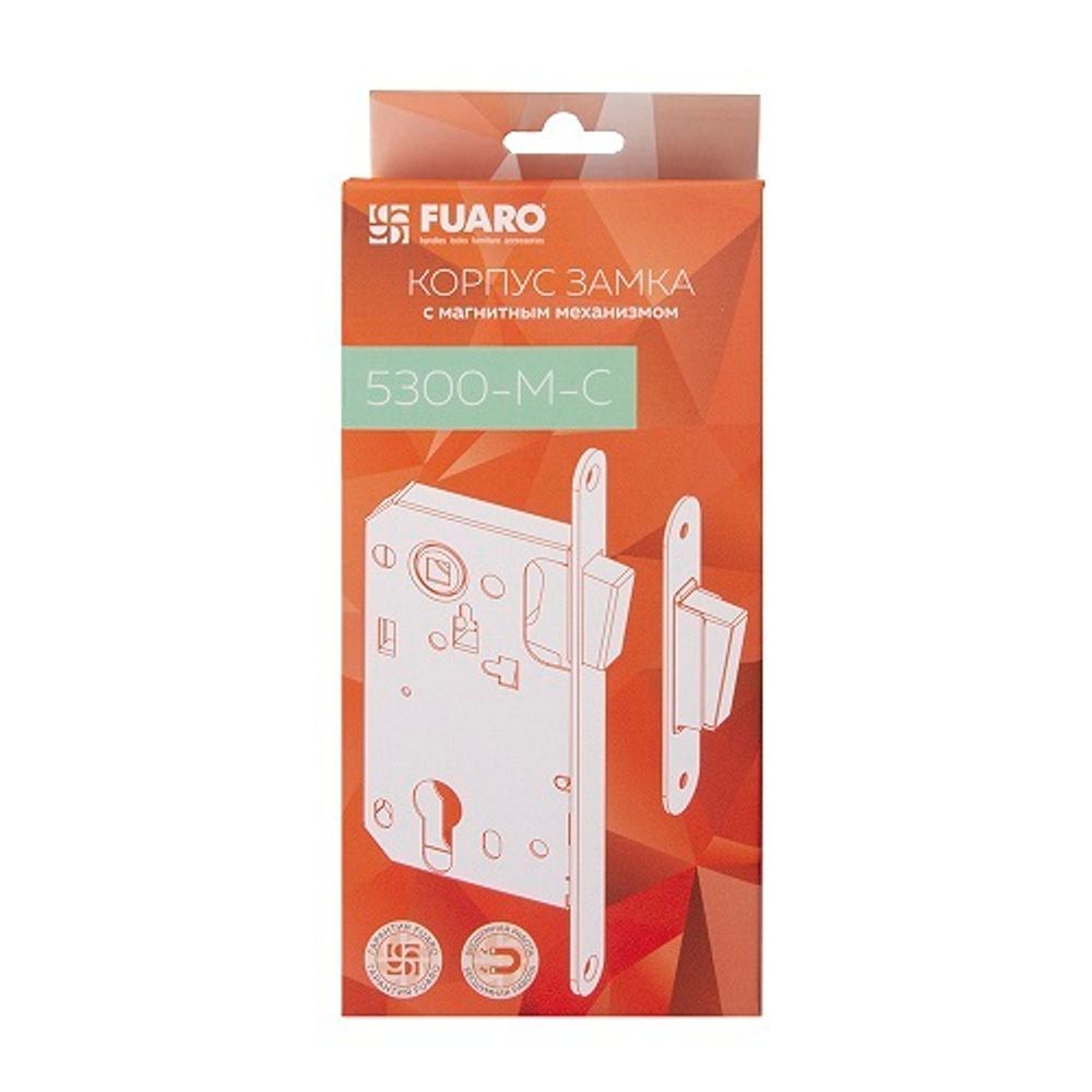Замок врезной магнитный FUARO 5300-M-C BL черный /46293/