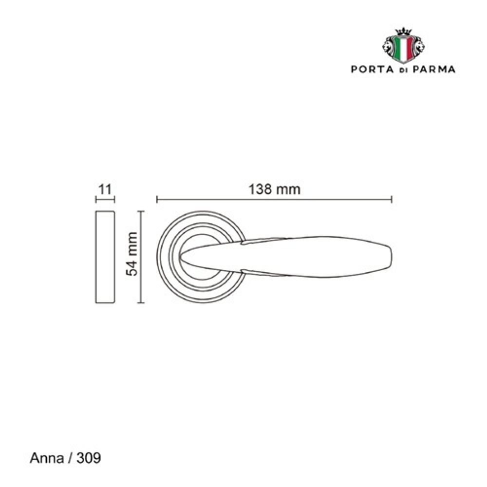 Ручка раздельная PORTA DI PARMA Anna PVD золото