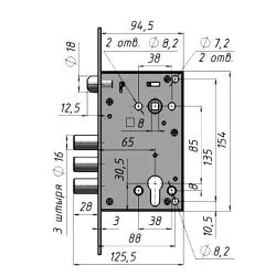 Размеры замка бульдорс Д-1