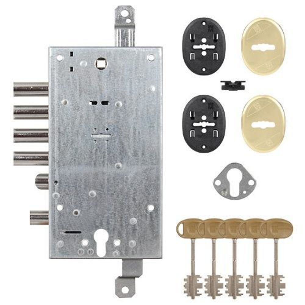 Замок врезной двухсистемный MOTTURA 54.597 S (левый) /1808/