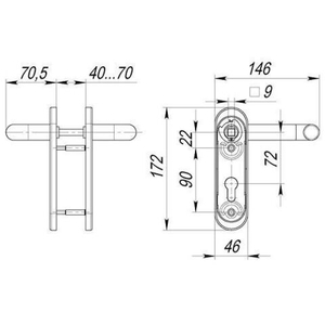 Ручки на планке AVERS HP-72.1303-GR-RE серый