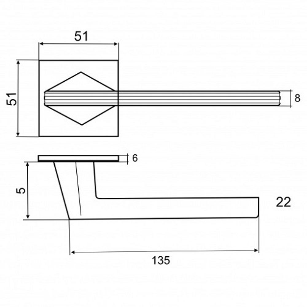 Ручка раздельная ABRISS R21.172 SSG сатин. золото