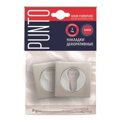 Накладка под цилиндр PUNTO ET ZQ SN/CP-3 мат.никель/хром /41061/