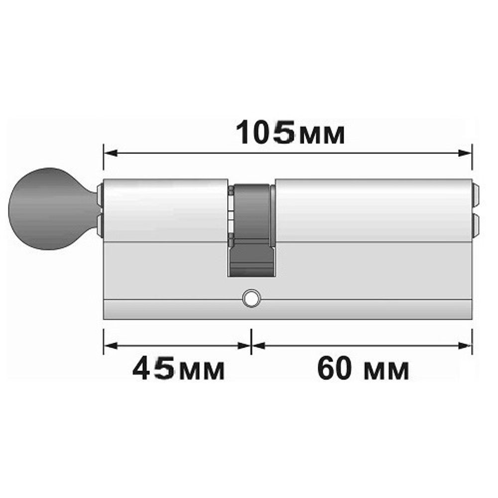Цилиндровый механизм с вертушкой APECS SM-105 (45C/60)-C G золото