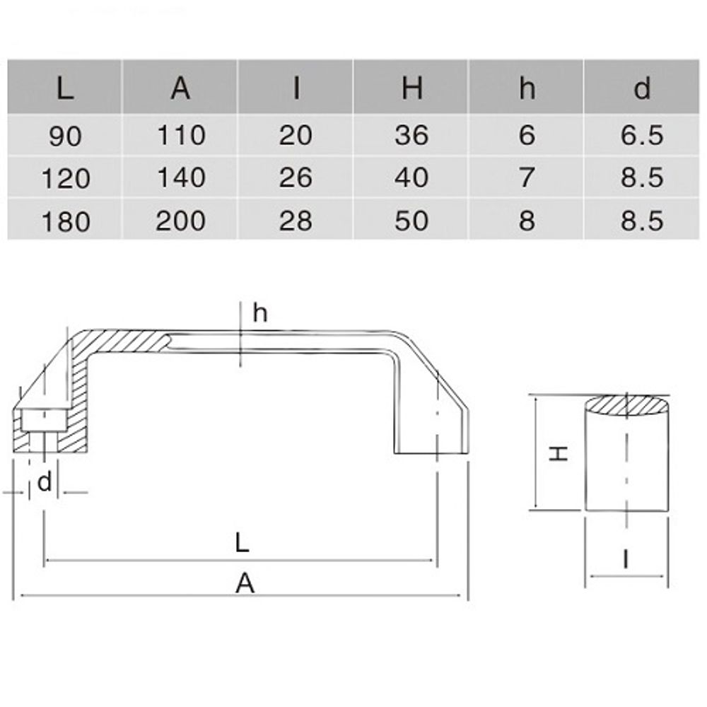 Ручка пластиковая E 0120 (L-120mm)
