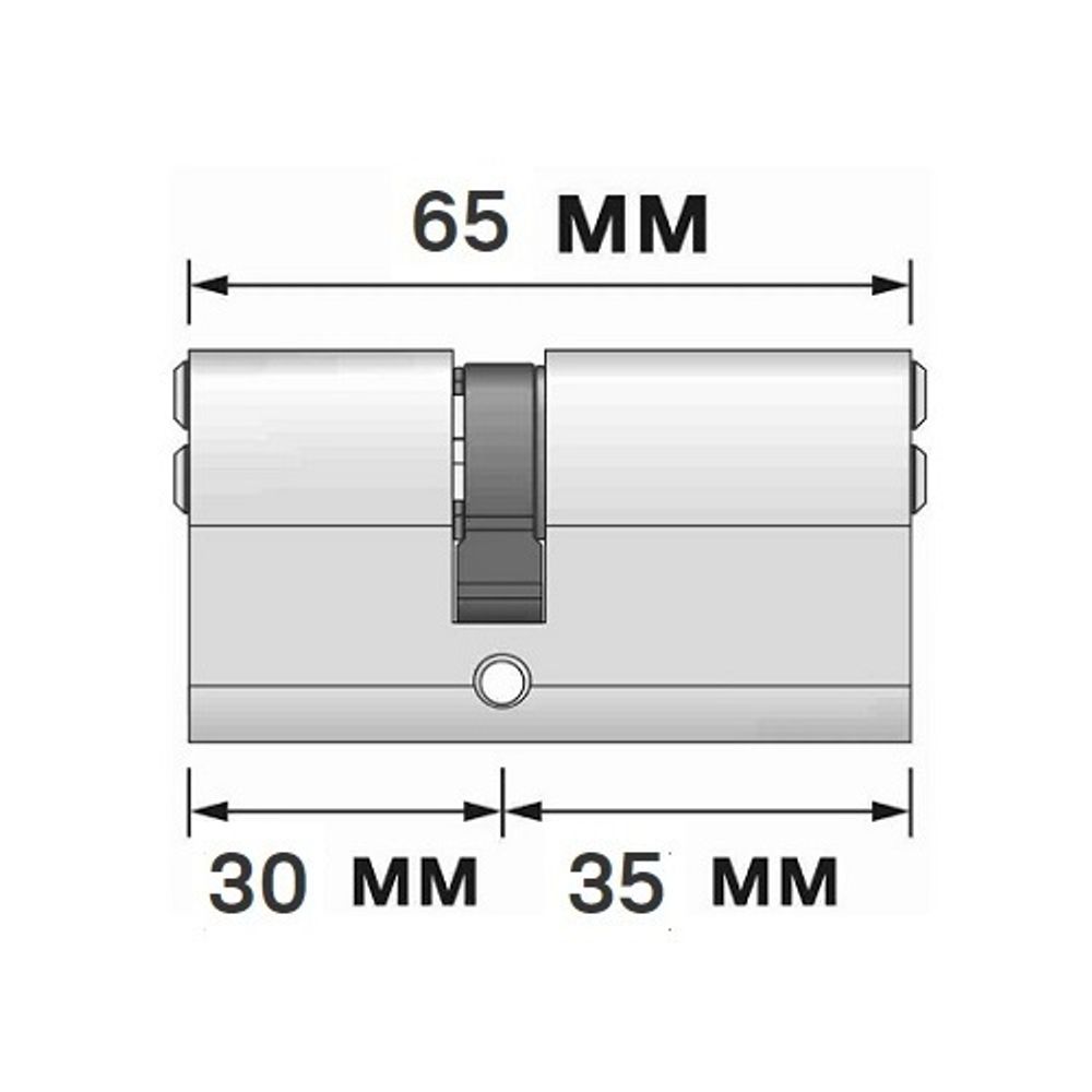 Цилиндровый механизм APECS SC-65 (30/35)-Z NI никель