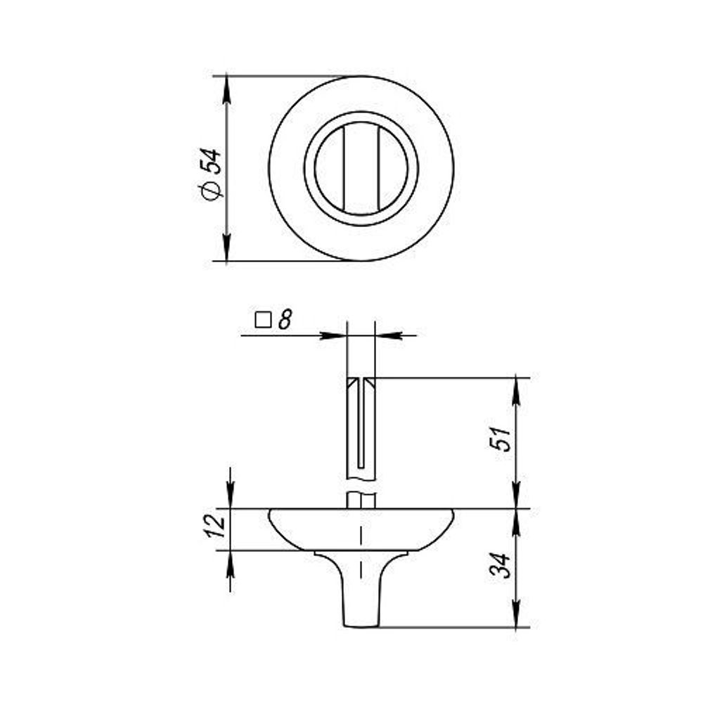 Ручка поворотная FUARO BKW8 RM SN/CP-3 мат.никель/хром /27391/