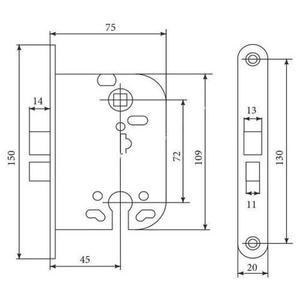 Замок межкомнатный APECS 6000 W белый