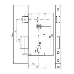 Замок врезной БУЛАТ ЗВ4-1.08.04 Нова хром