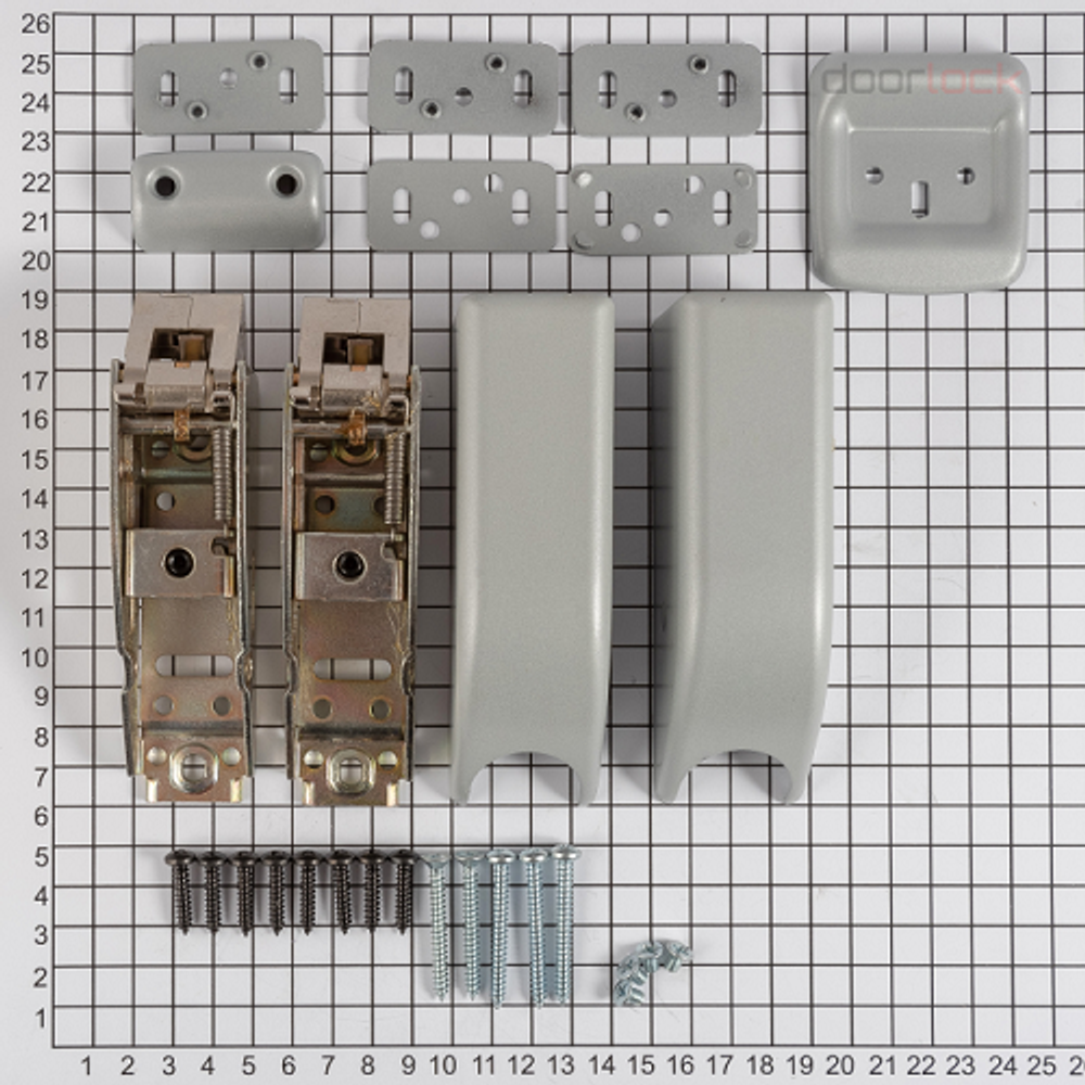 Верхняя и нижняя защелки DOORLOCK DL PD900FR/L, серебристые MG