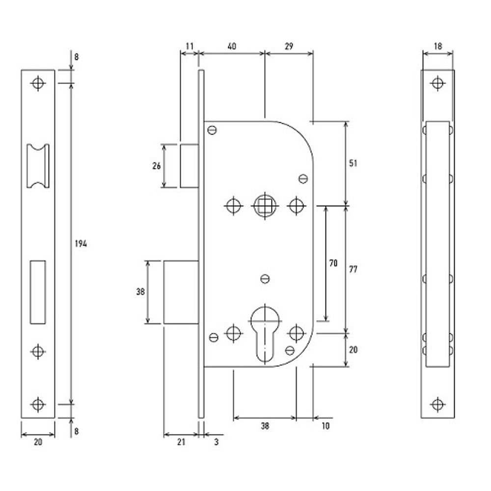 Замок врезной с ручками PALLADIUM ЗВ-1706 SG/GP мат.золото/золото