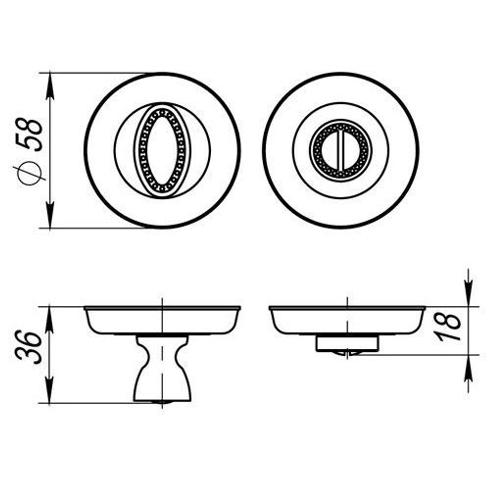 Ручка поворотная FUARO BK6 SM RB-10 франц.золото /29599/