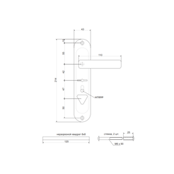 Ручки на планке APECS HP-42.0101-S-C G L золото левая