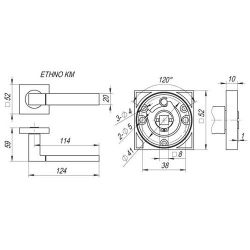 Ручка раздельная FUARO ETHNO KM SN/CP-3 мат.никель/хром /23661/