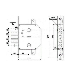 Замок врезной CLASS GS-SM 012 левый (аналог Эльбор 1.06.42)