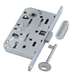 Замок врезной под ключ MEDIANA POLARIS B06101.50.34.640 (мат.хром) с отв. планкой (скин) /60143/