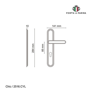 Ручка на планке PORTA DI PARMA Chic CYL CP хром