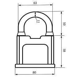 Замок навесной АВАНГАРД ВС1К-80 ХАРД d11mm