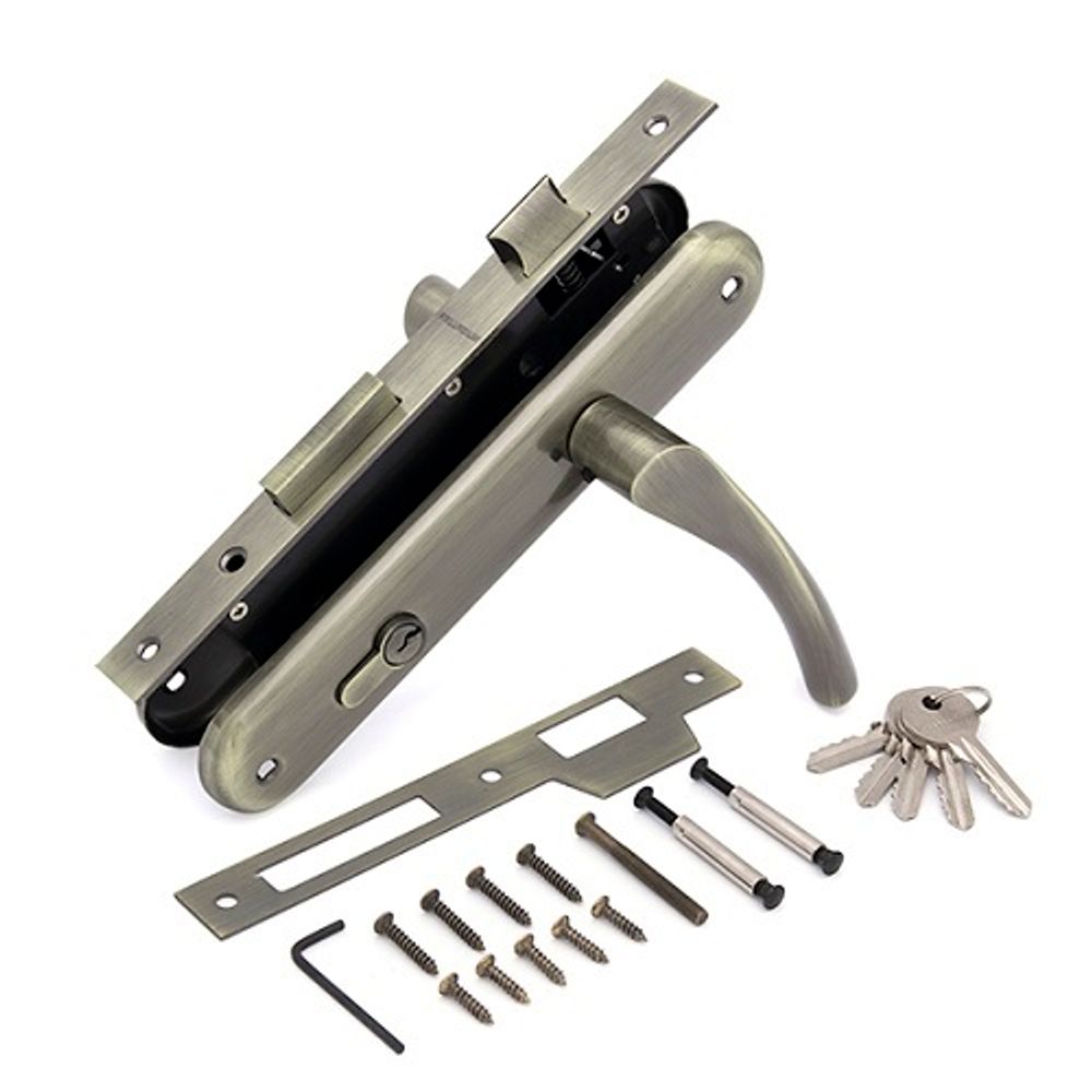 Замок врезной с ручками PALLADIUM ЗВ-1853 AB бронза